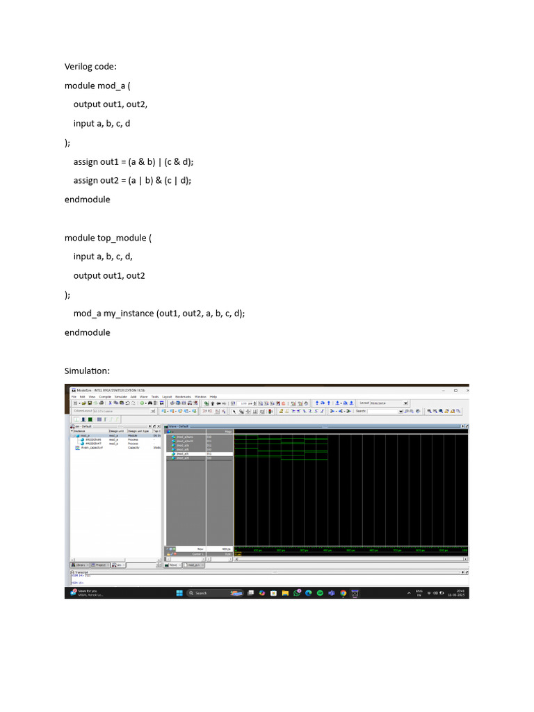 Verilog Code for Logic Module and Testbench | PDF
