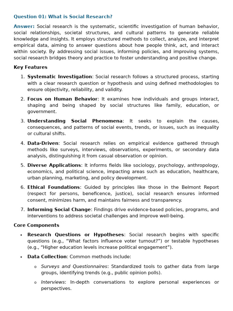 Understanding Social Research Basics | PDF | Social Research | Methodology