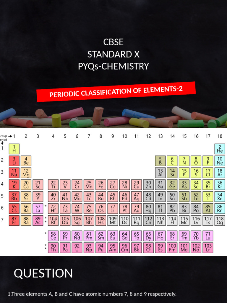 CBSE Class 10 Chemistry Periodic Table PYQs | PDF | Periodic Table | Ion