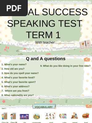 Global Success Speaking Test Guide | PDF