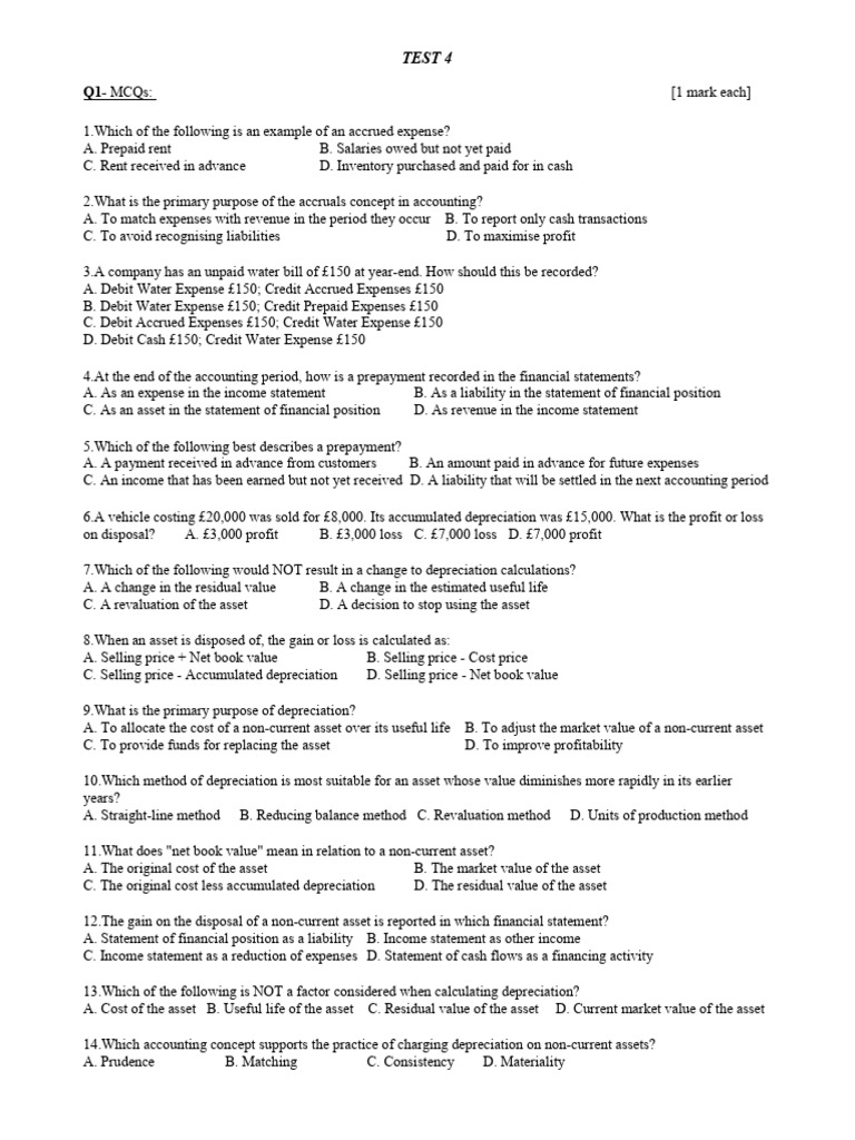 Test 04 | PDF | Debits And Credits | Expense
