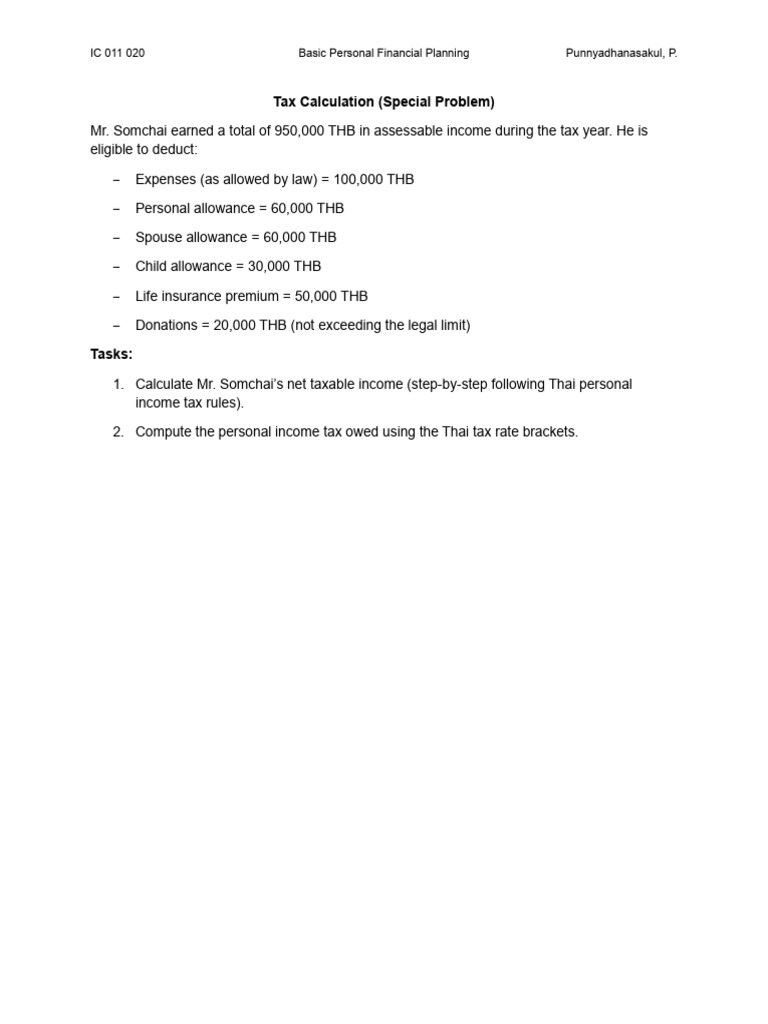 Tax Calculation | PDF