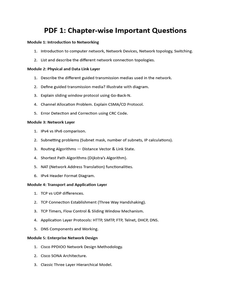 Essential Networking Concepts and Questions | PDF