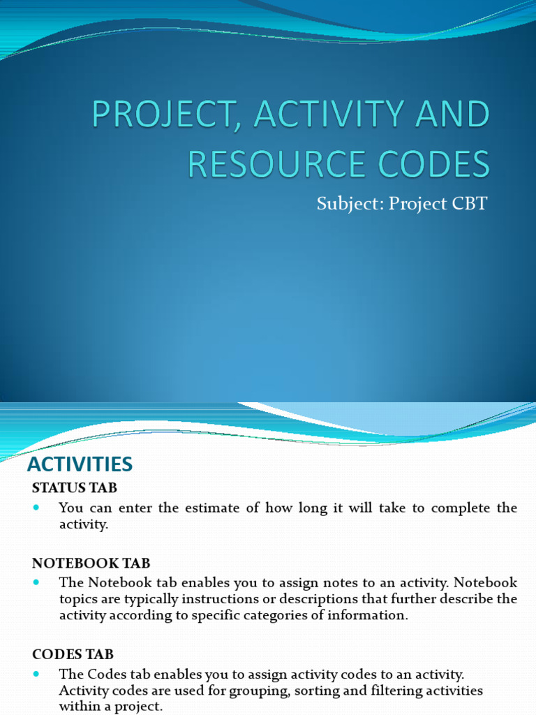 Activity-Codes and Scheduling | PDF | Applied Mathematics | Computer ...