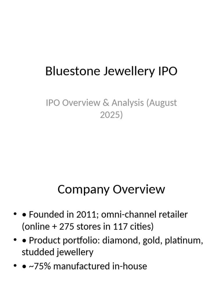 Bluestone IPO Overview and Details | PDF