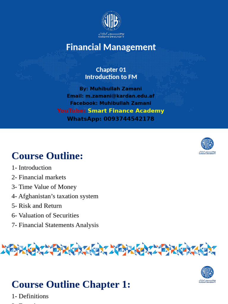 Introduction to Financial Management | PDF | Dividend | Net Present Value
