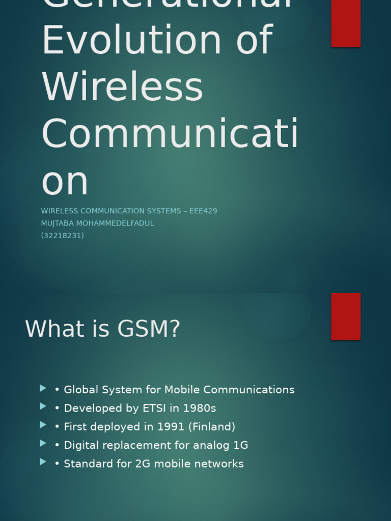 Wireless Communication GSM Presentation | PDF