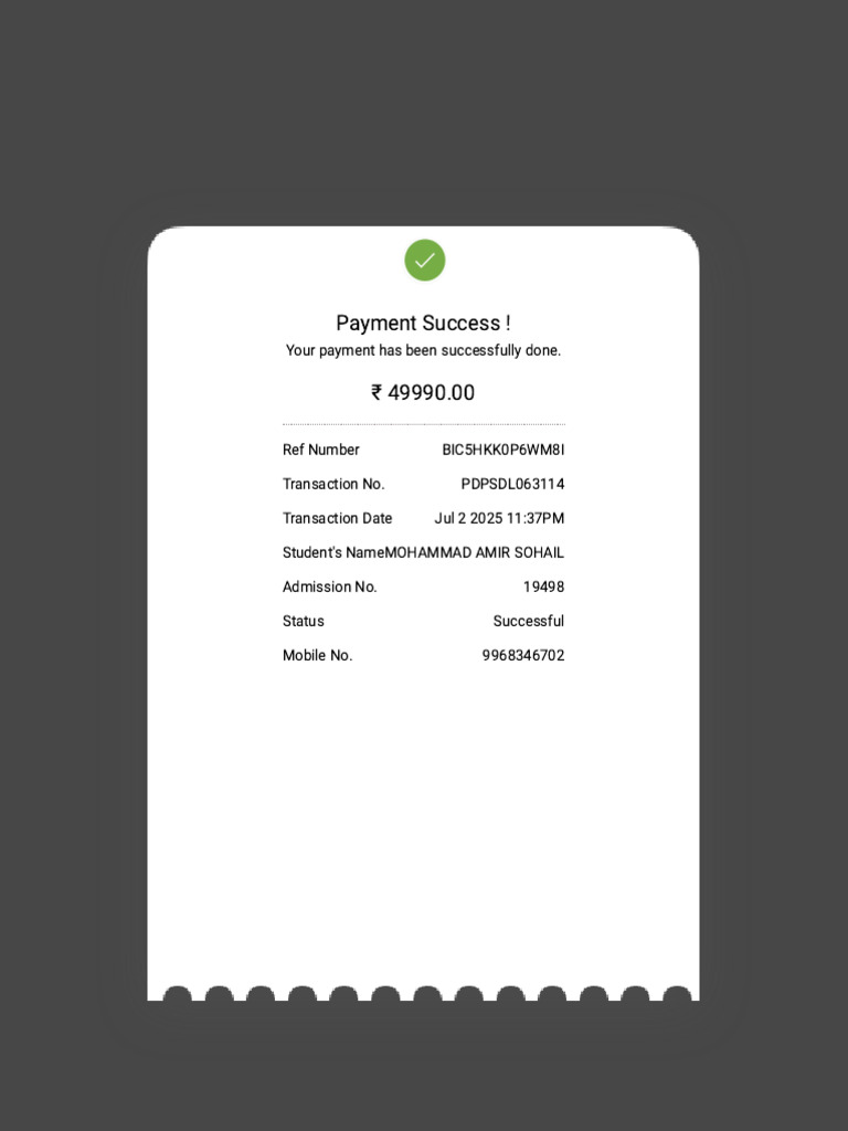 Fee Receipt | PDF
