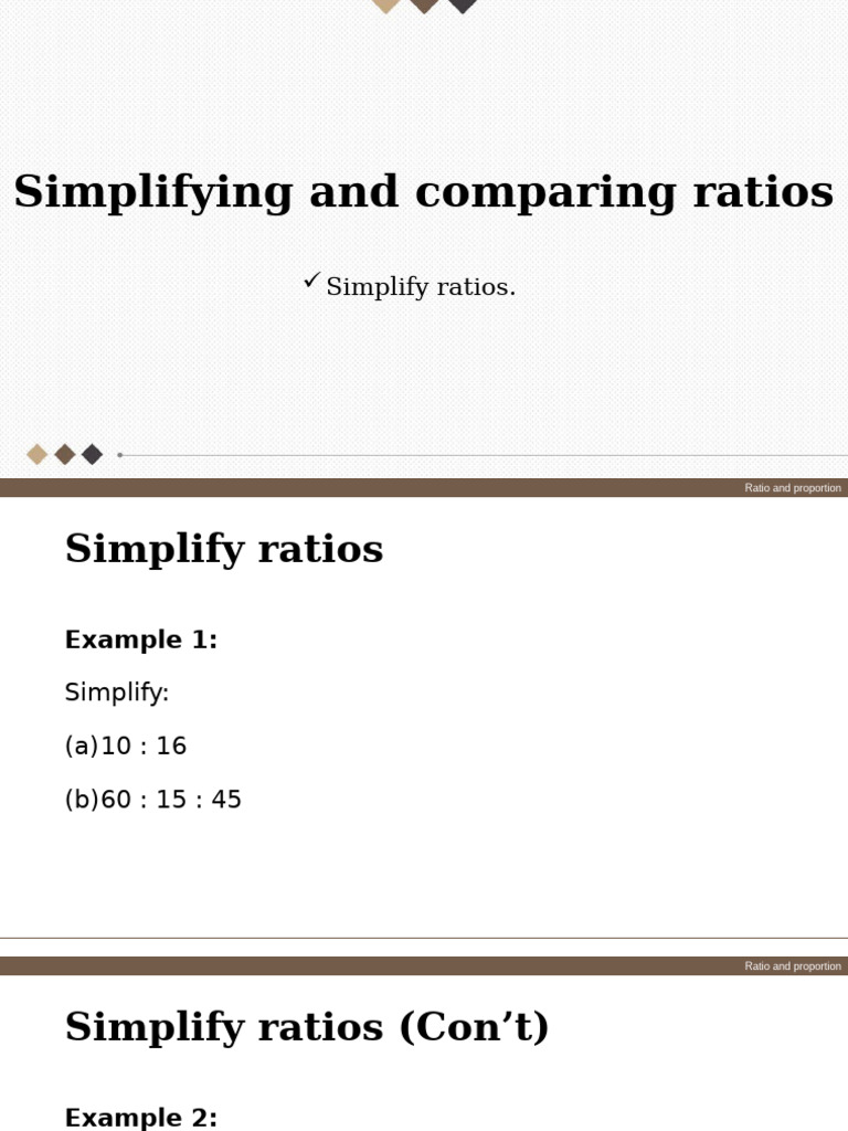 Writing Ratios in 1:n Form | PDF | Ratio | Arithmetic