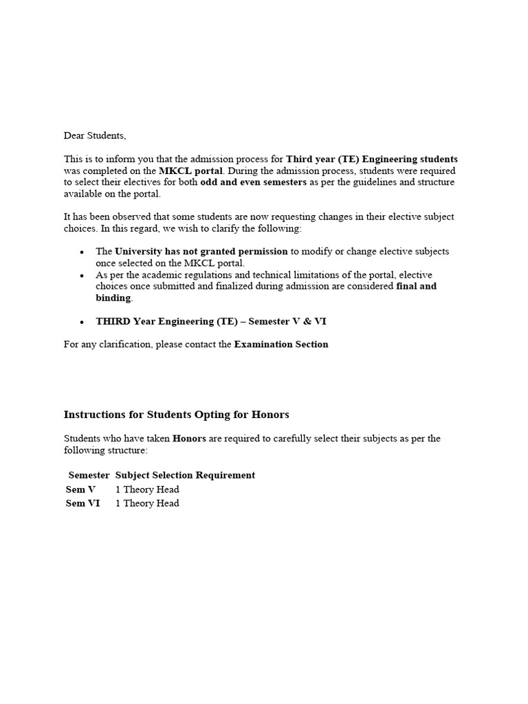 TE Engineering Admission Guidelines 2025 | PDF