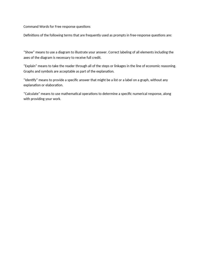 Command Words For Examination F-WPS Office | PDF
