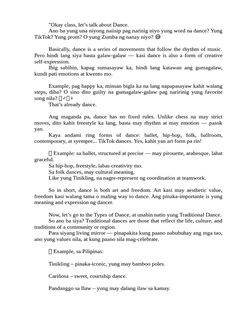 Paano Mag-Freestyle sa Sayaw | PDF | Dances | Performing Arts