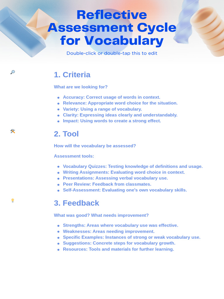 Reflective Vocabulary Assessment Guide | PDF | Vocabulary | Educational ...