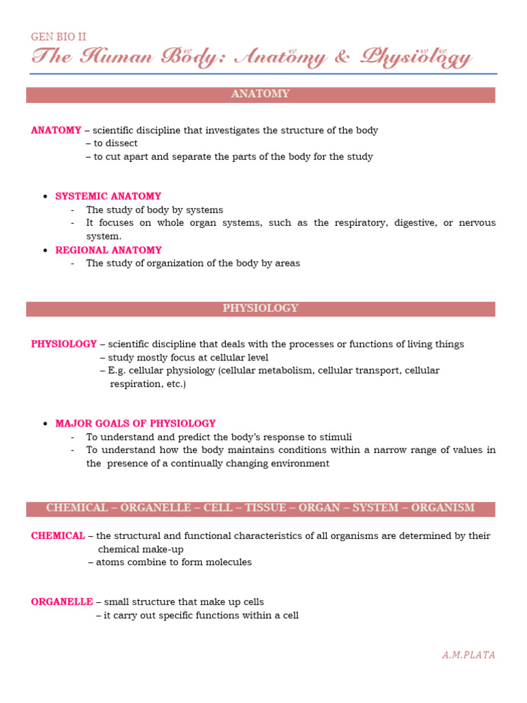 Anatomy and Physiology Overview | PDF | Human Body | Human Digestive System