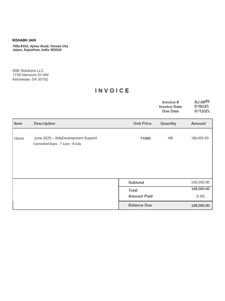 Final Web Invoice June | PDF