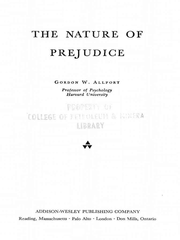 The Nature of Prejudice | PDF