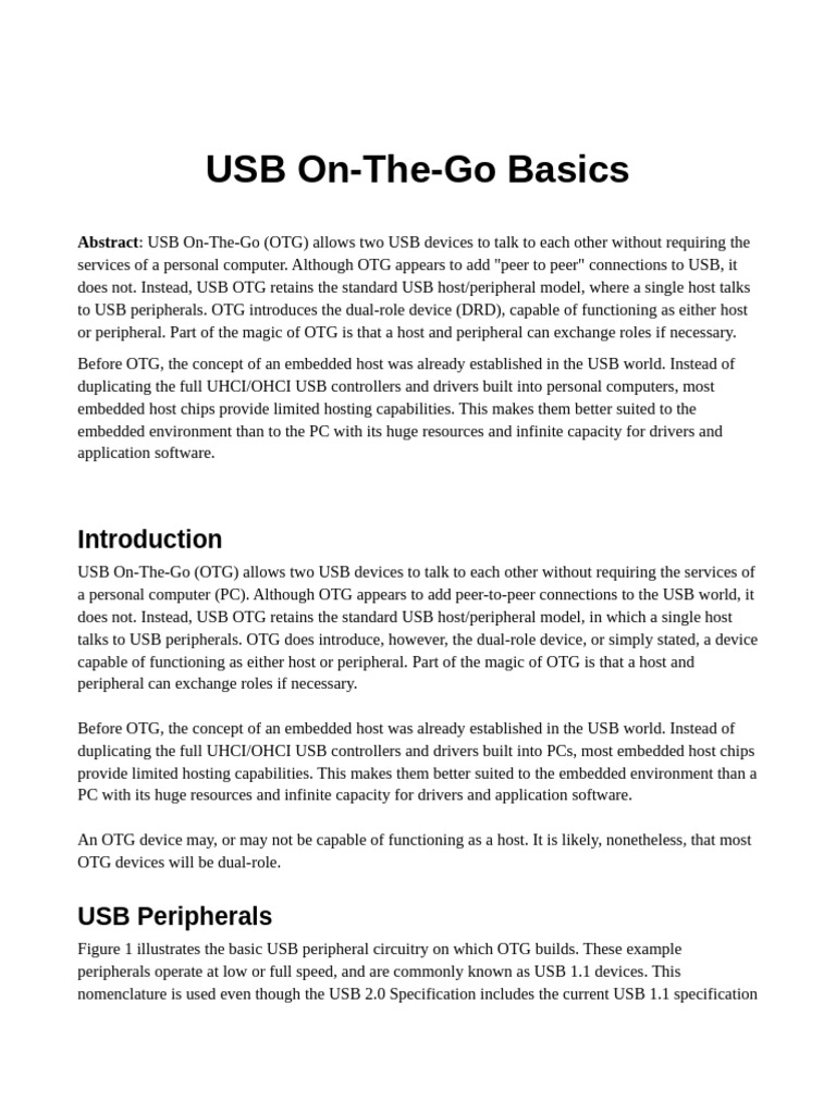 Understanding USB On-The-Go (OTG) | PDF | Usb | Information And ...