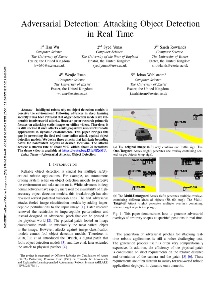 Real-Time Adversarial Attacks on Object Detection | PDF