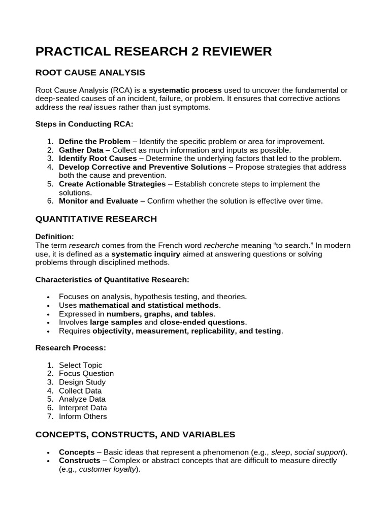 Root Cause Analysis and Research Methods | PDF | Statistics ...