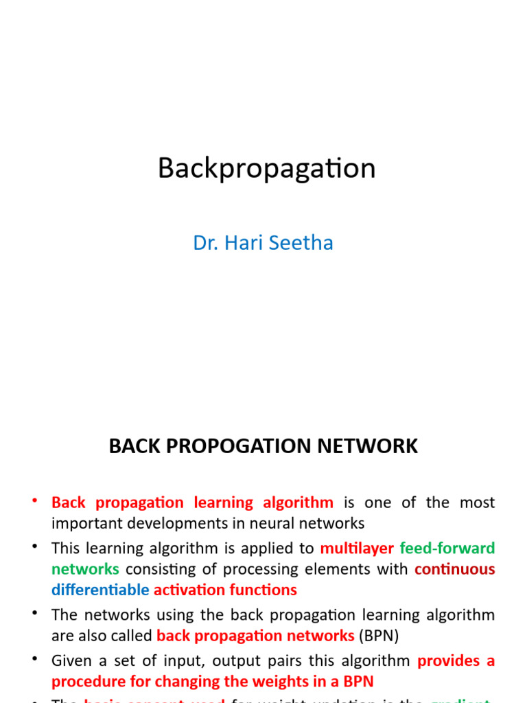 Backpropagation in Neural Networks | PDF | Computational Neuroscience ...