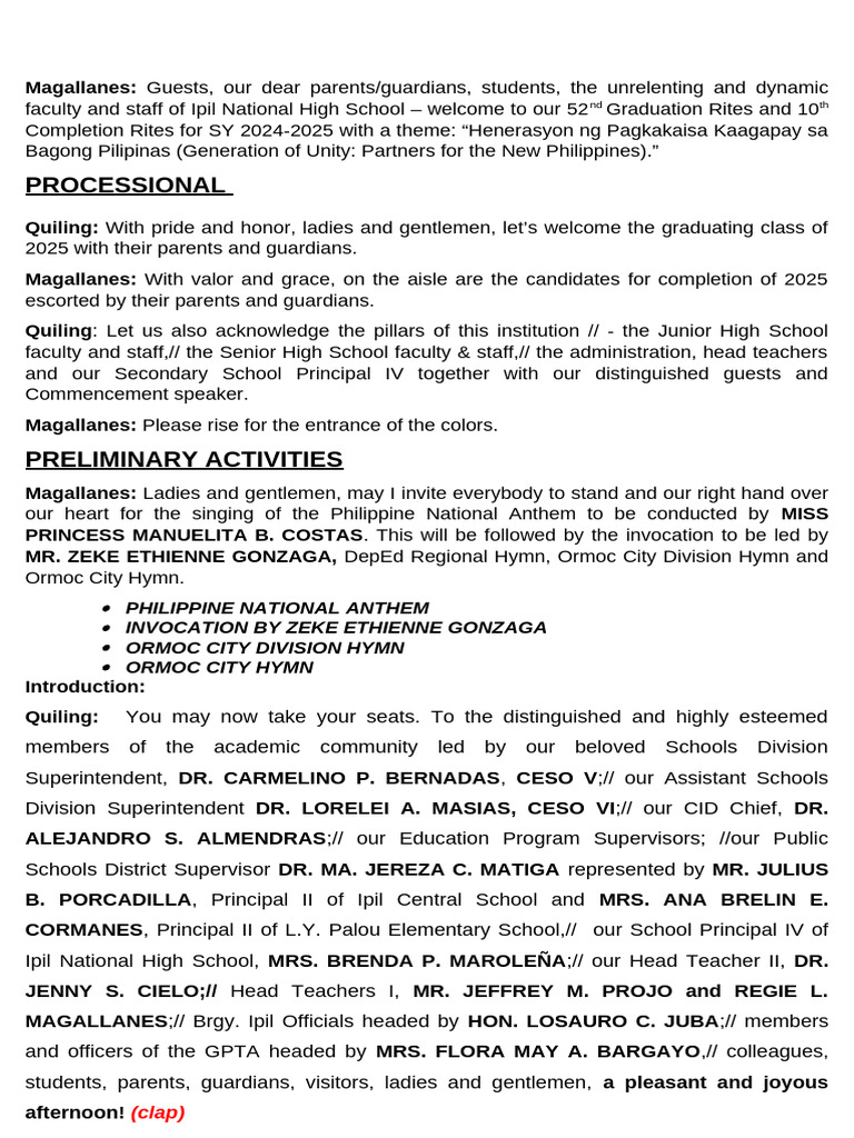 Gonzaga's Hymn for Graduation Ceremony | PDF