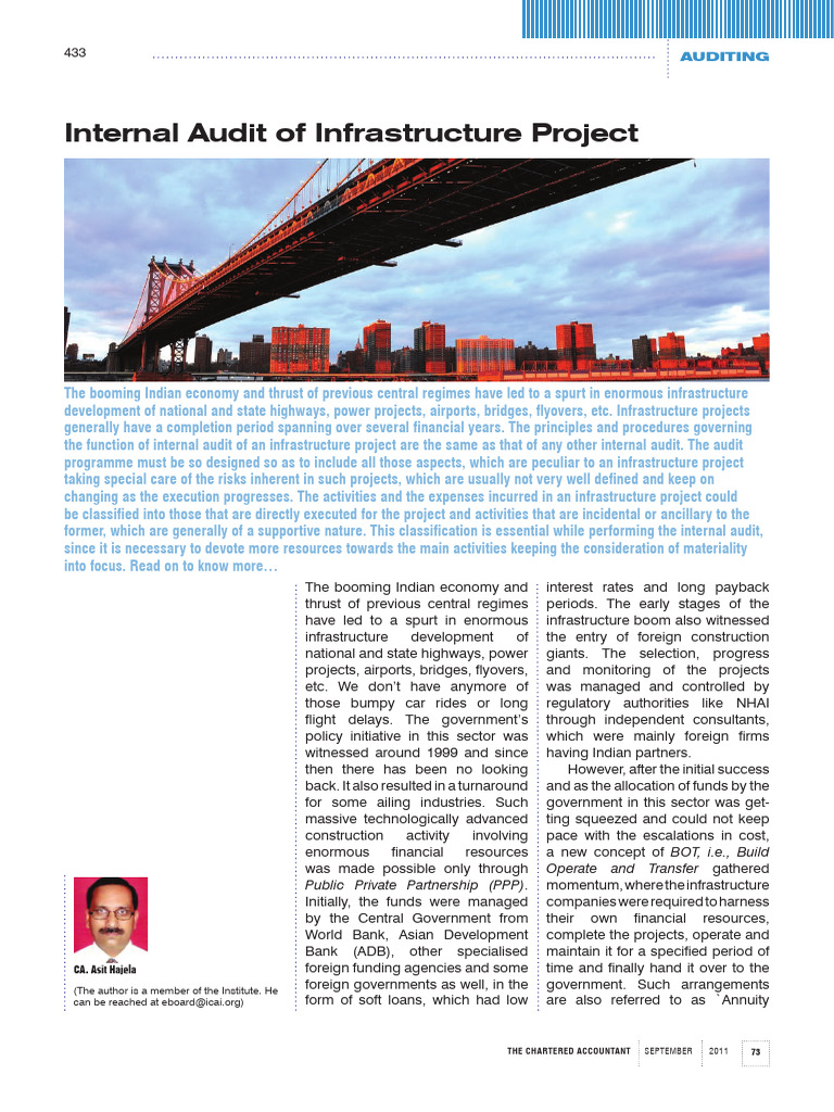 Internal Audit for Infrastructure Projects | PDF | Audit | Insurance