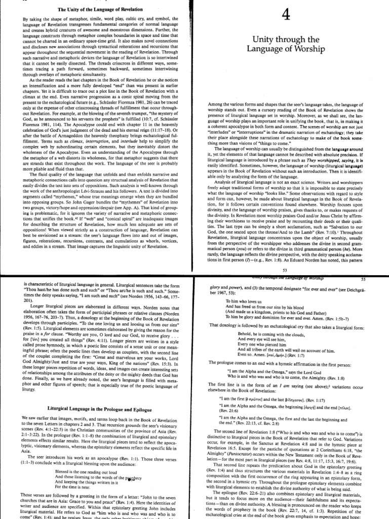 Language and Worship in Revelation | PDF | Book Of Revelation | Lamb Of God