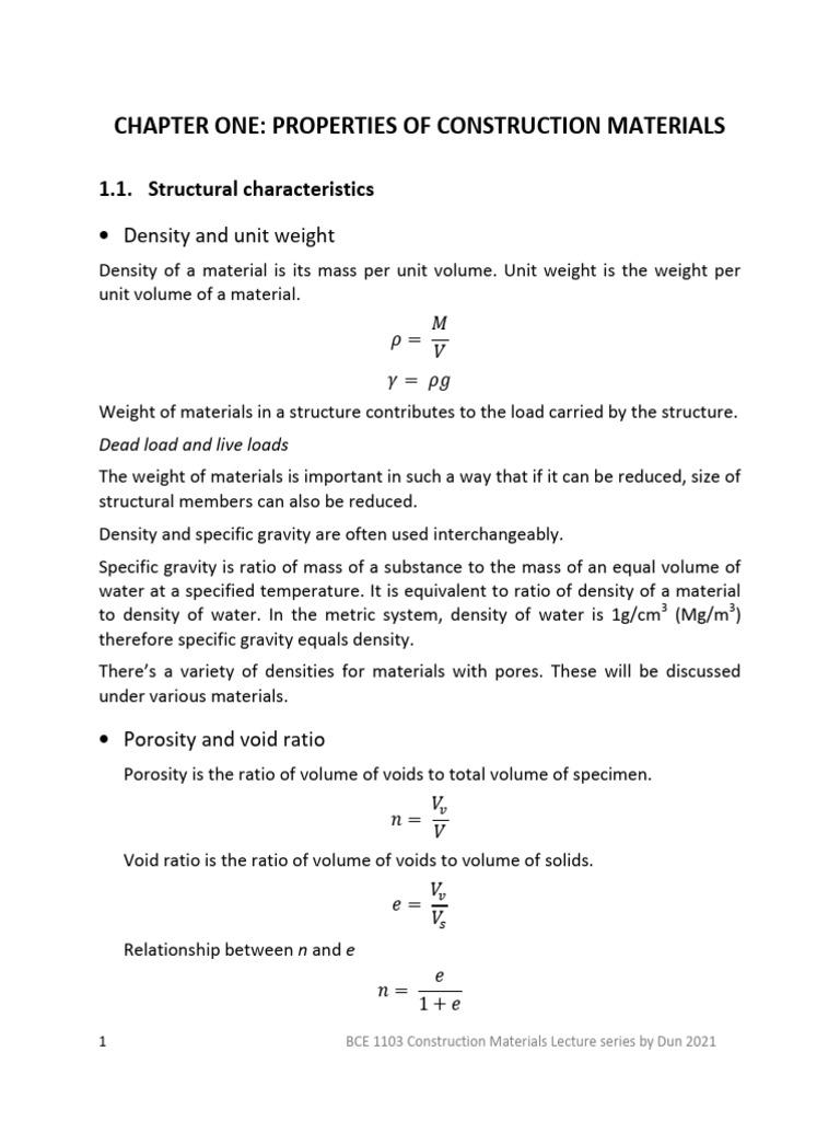 Properties of Construction Materials | PDF | Deformation (Engineering ...