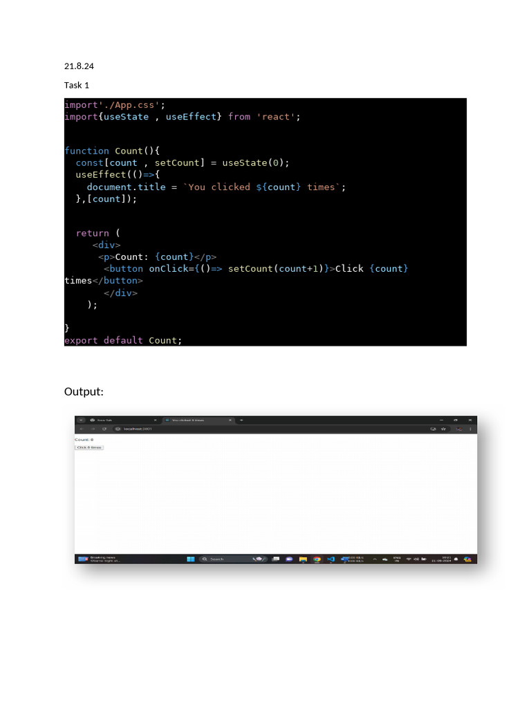 React Click Counter Component | PDF