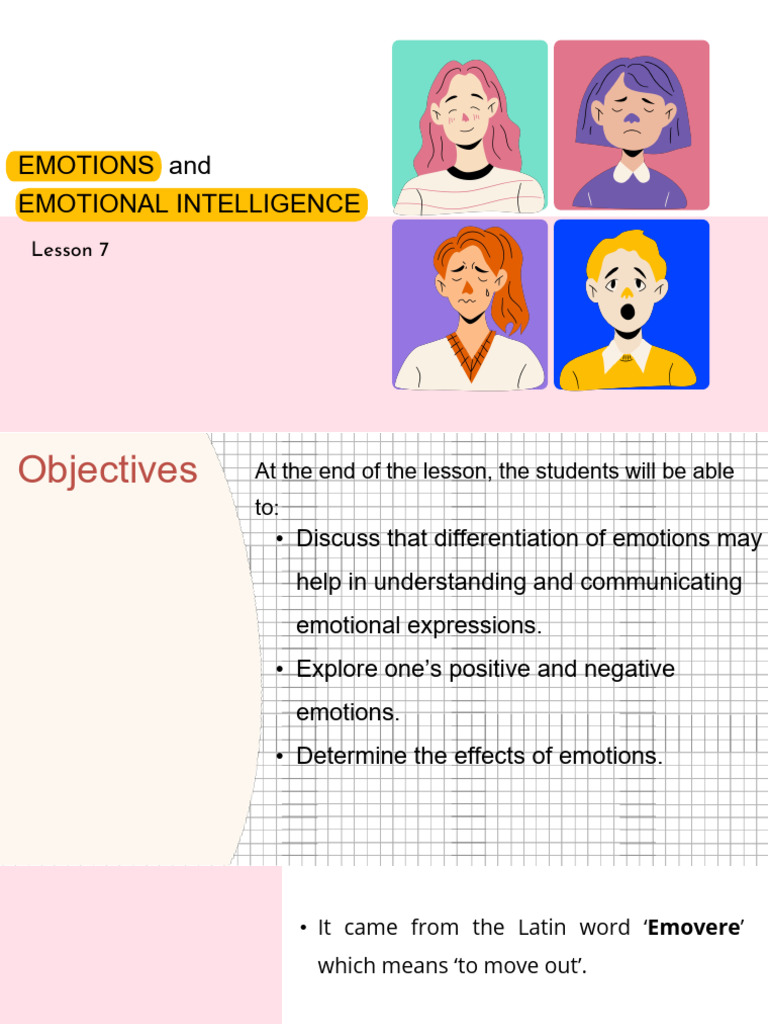 Lesson 07 Emotions Emotional Intelligence 1 | PDF | Emotions | Feeling