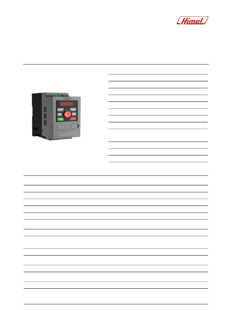 2.2 kW Variable Speed Drive Data Sheet | PDF | Relay | Power Supply