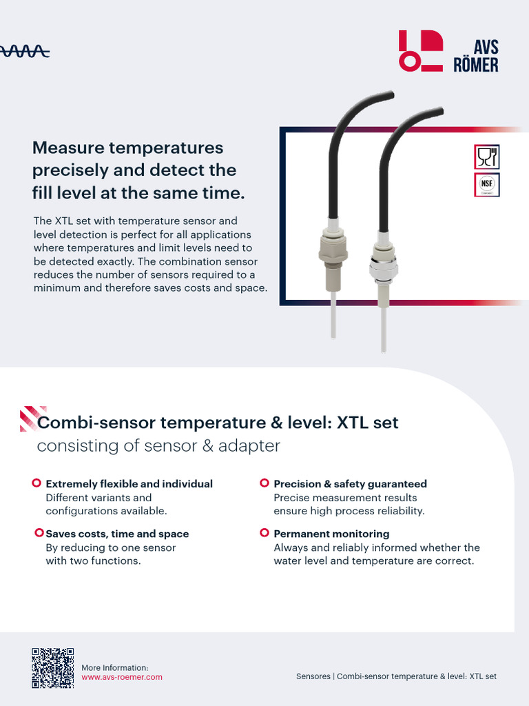AVS Römer Product Flyer Combi-Sensor XTL Temp Level | PDF | Electrical ...
