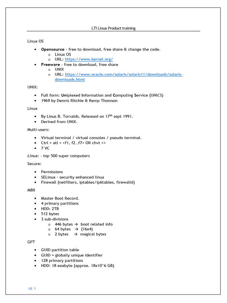 LTI Linux Product Training Guide | PDF | Secure Shell | File Transfer ...