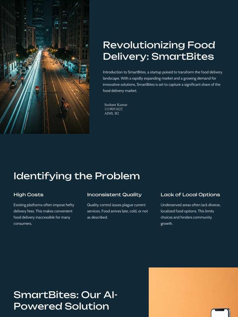 SmartBites: AI-Powered Food Delivery | PDF | Marketing | Advertising