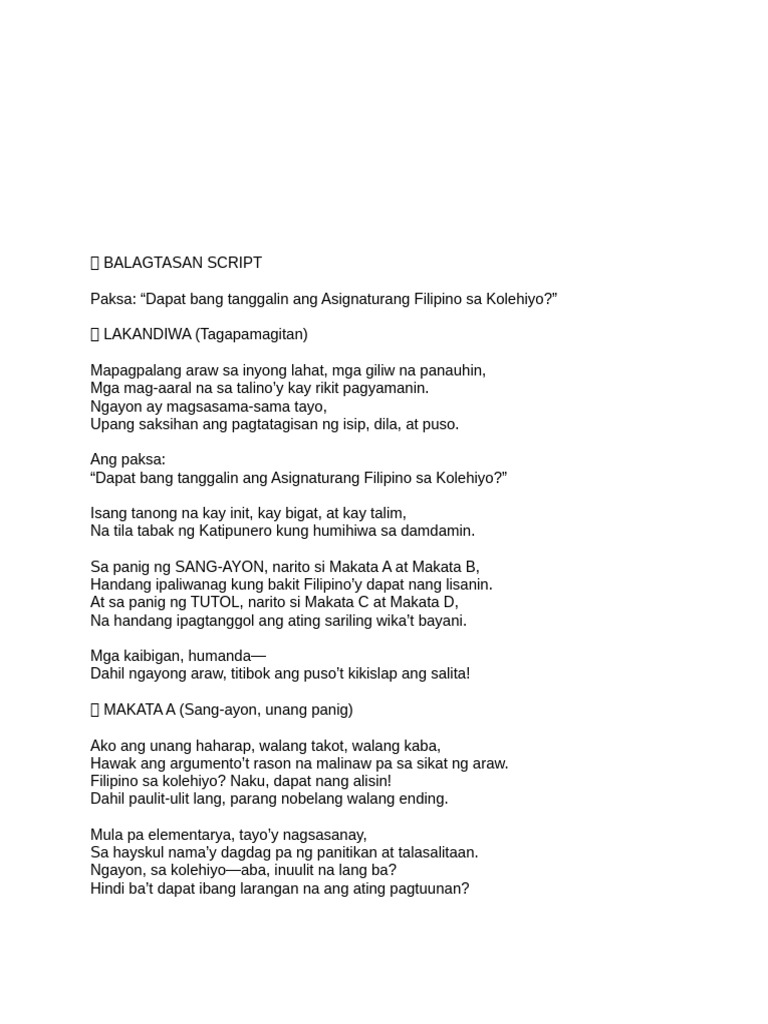 Balagtasan | PDF