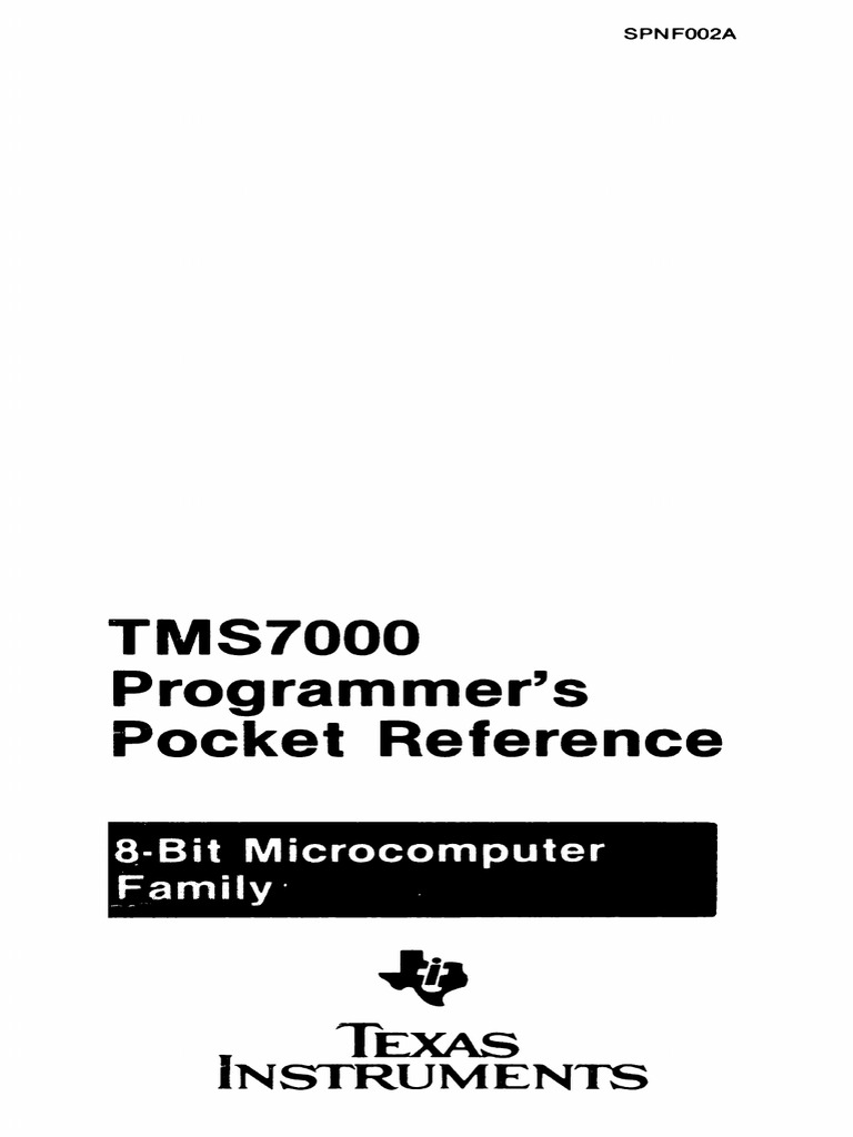 TMS7000 Programmer's Reference Guide | PDF | Microprocessor | Input/Output