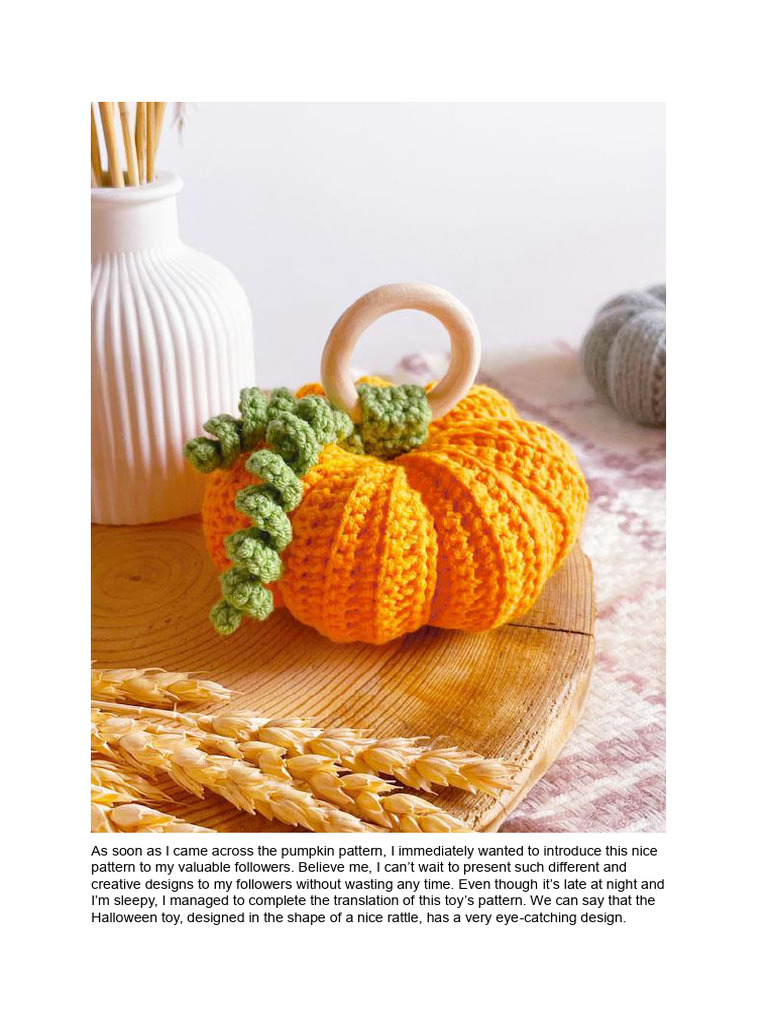 Crochet Pumpkin Rattle Pattern | PDF