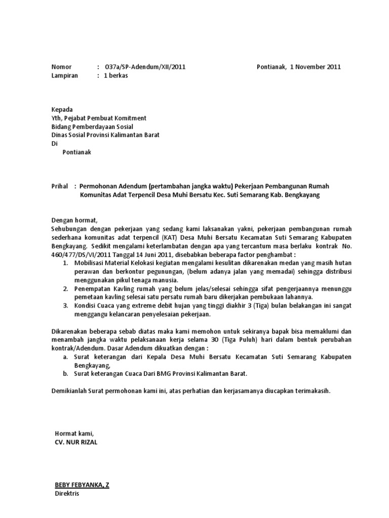 Surat Adendum Pdf