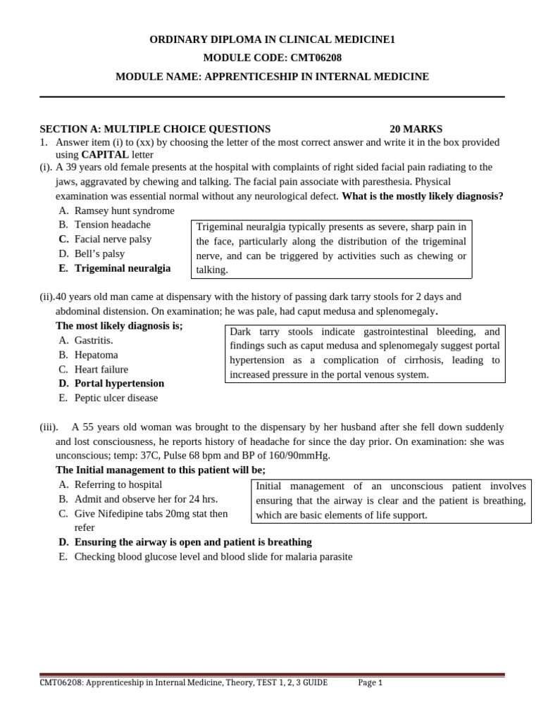 Clinical Medicine Multiple Choice Questions | PDF | Leukemia | Thyroid