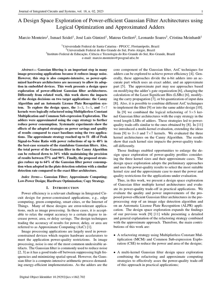 A Design Space Exploration of Power-Efficient Gaus | PDF | Convolution ...