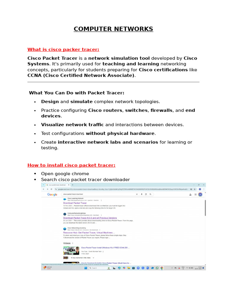 Cisco Packet Tracer Network Topologies Guide | PDF | Network Topology ...