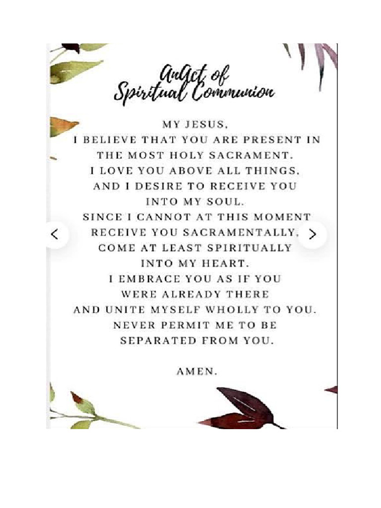 Prayer Communion | PDF