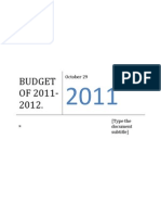 Budget OF 2011-2012.: October 29