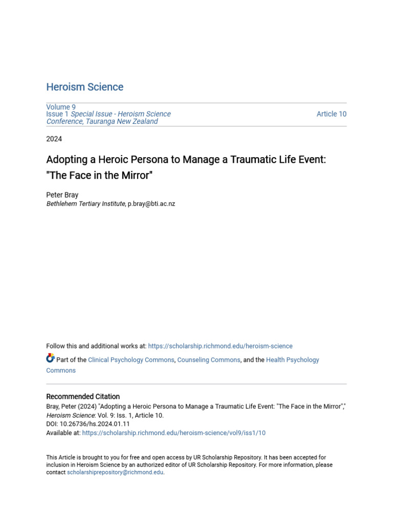 Heroic Personas in Trauma Recovery | PDF | Dissociation (Psychology ...