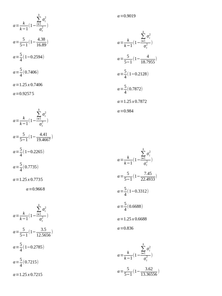 Calculating Alpha Values in Statistics | PDF