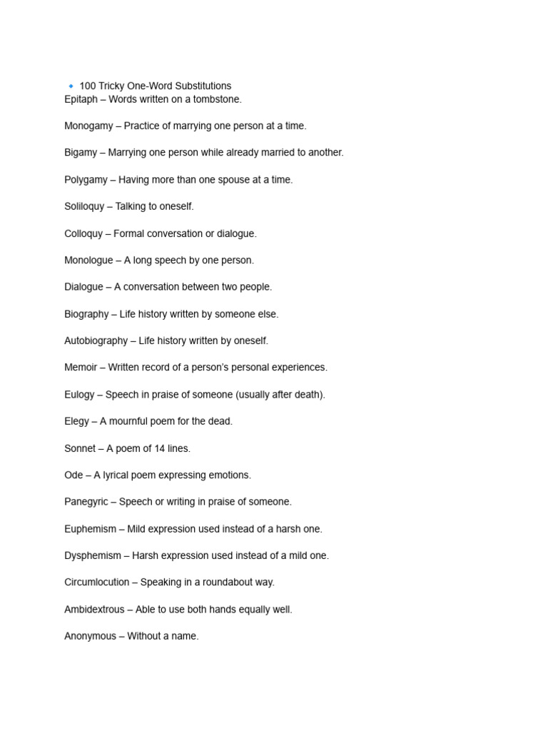 One-Word Substitutions for Monogamy | PDF