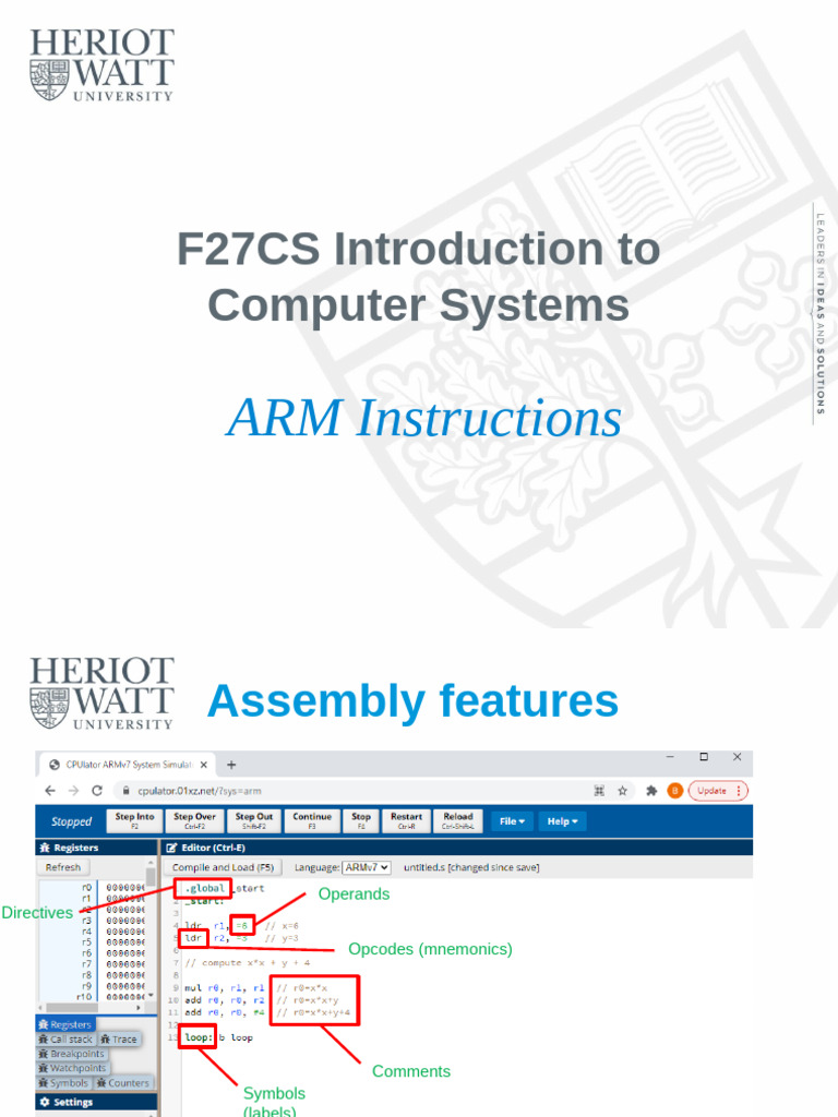 Lecture10 Arm Instructions | PDF | Assembly Language | Central ...