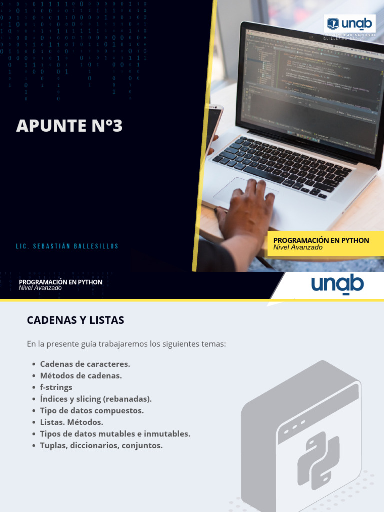 Python Avanzado: Cadenas y Listas | PDF | Python (lenguaje de ...