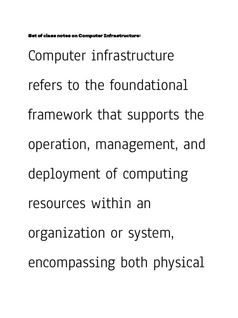Overview of Computer Infrastructure Essentials | PDF | Cloud Computing ...