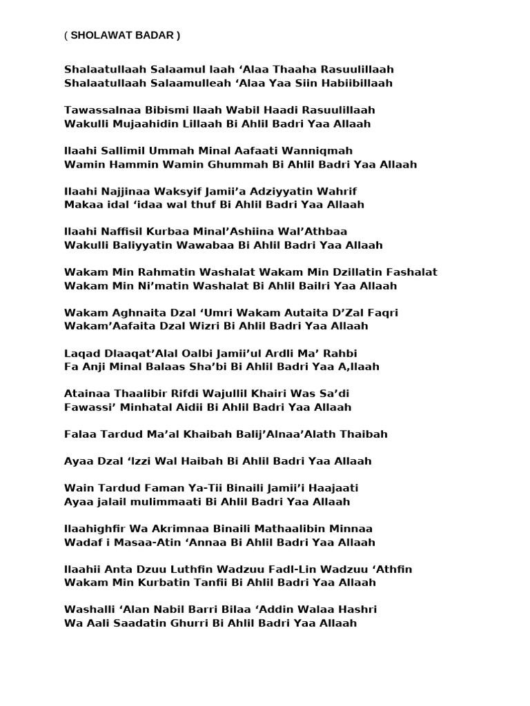 Sholawat Badar | PDF